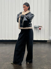 Naylor Mid Rise Wide Leg Jeans Washed Black Tall